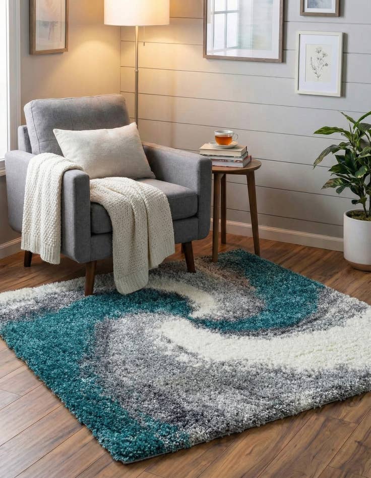 Detail image of 4' x 4' Soft Touch Shag Square Rug