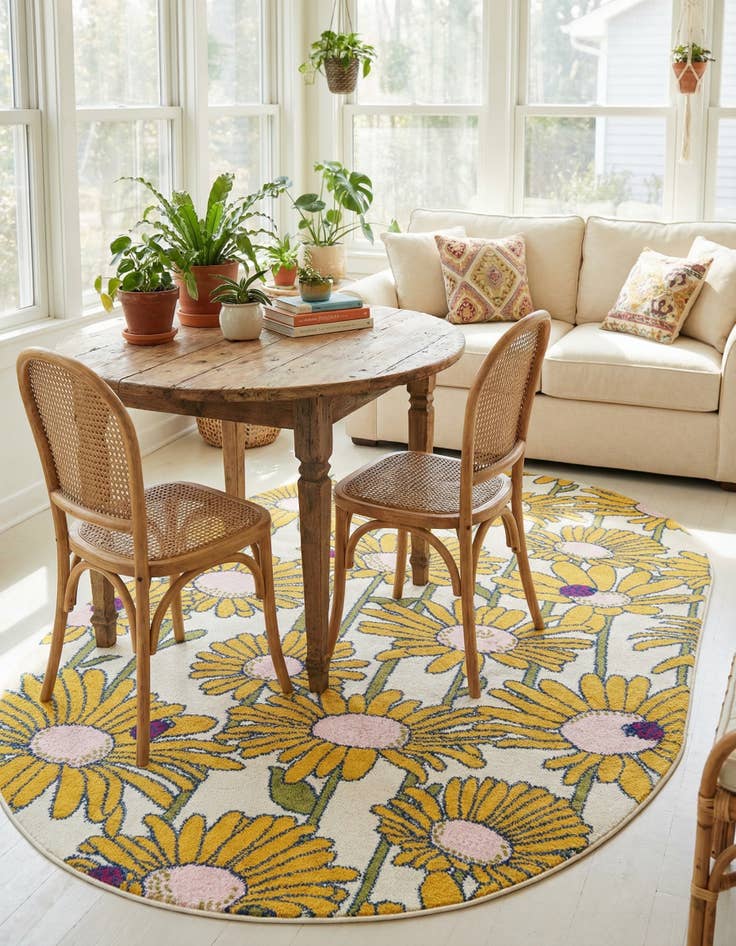 Detail image of 5' 3 x 7' 10 Bloom Oval Rug