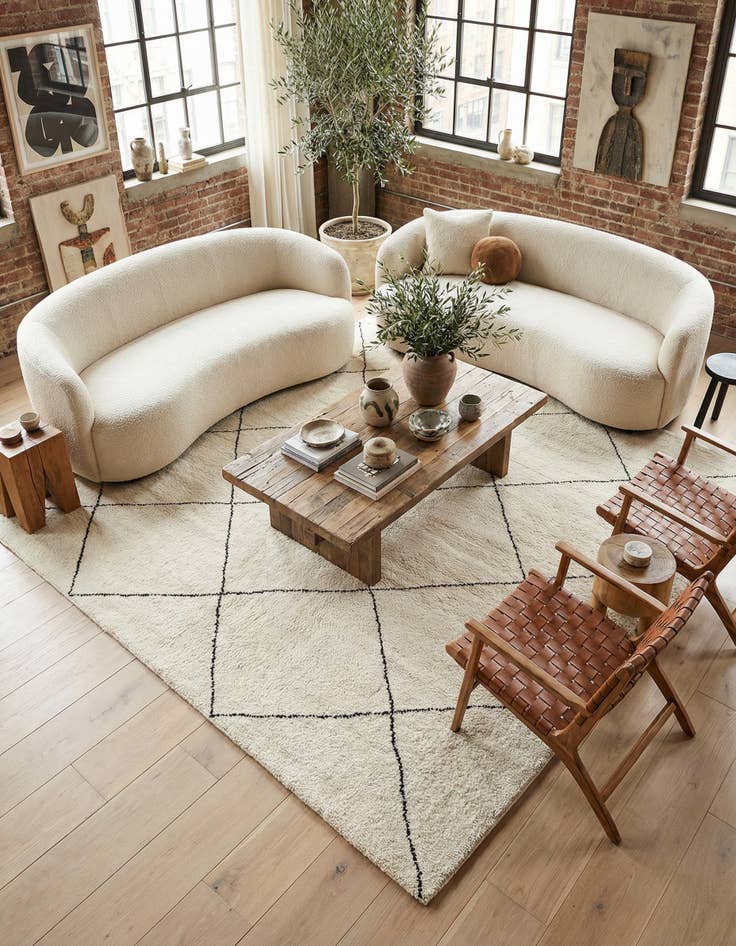 Detail image of  8' x 10'  Hand Knotted Safiya Moroccan Wool Rug