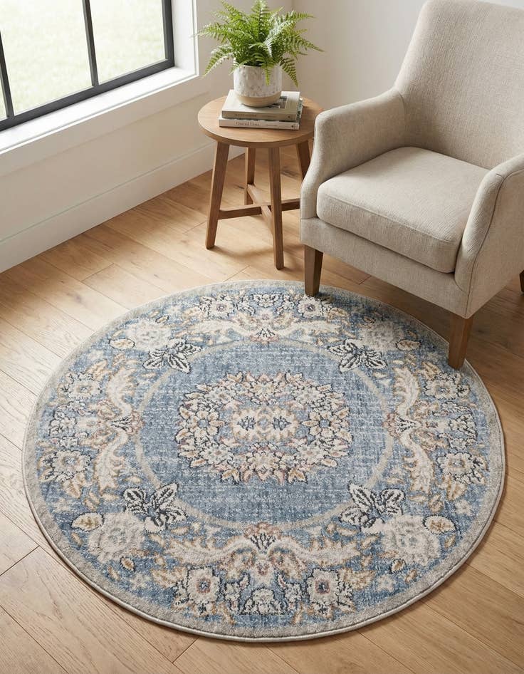 Detail image of 3' 3 x 3' 3 Eco Traditional Round Rug