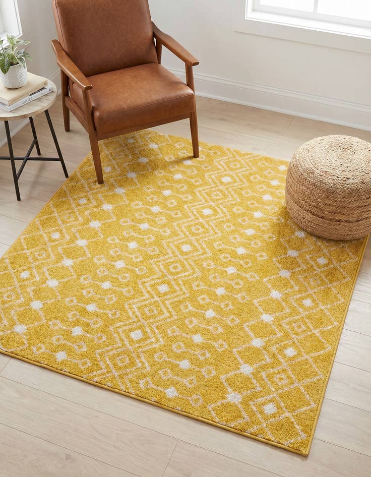 Detail image of 5' 3 x 5' 3 Moroccan Trellis Square Rug