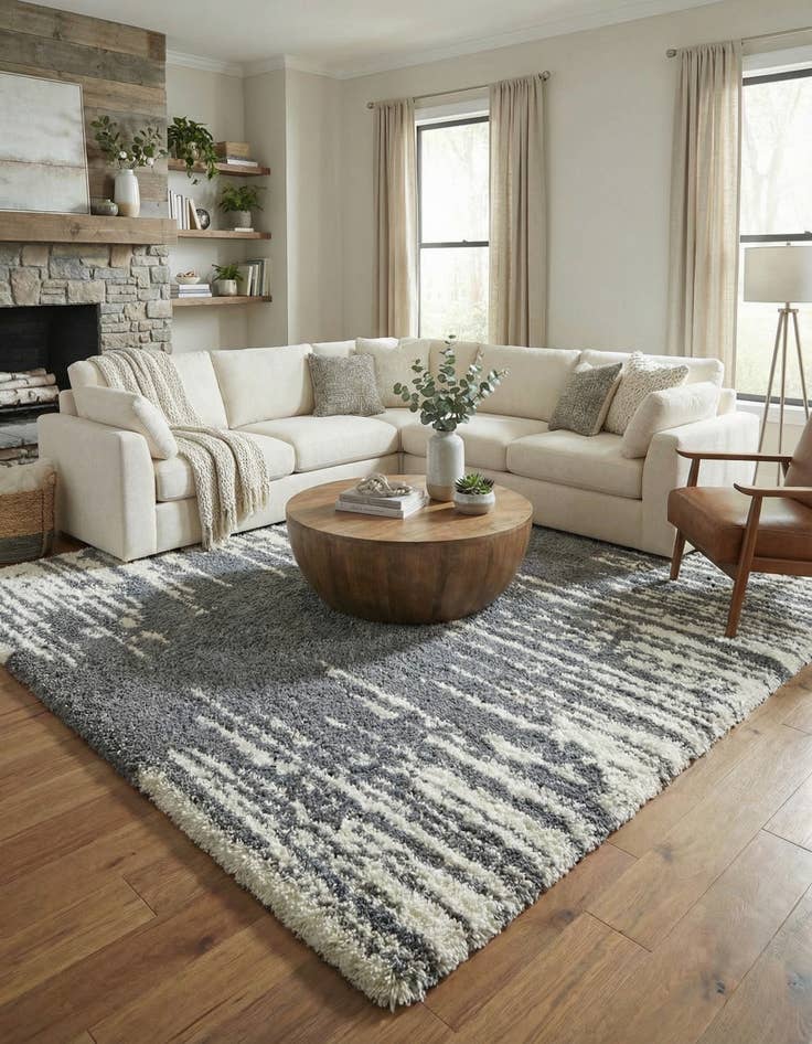 Detail image of 10' x 10' Serenity Shag Square Rug