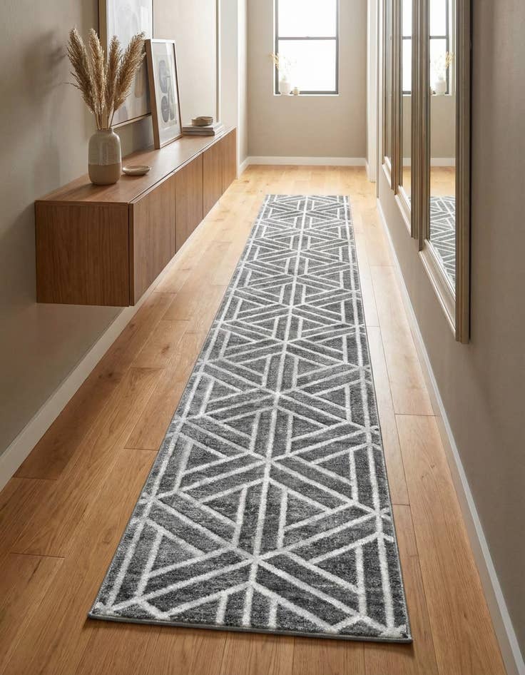 Detail image of  2' 7 x 16' 5 Lattice Trellis Runner Rug