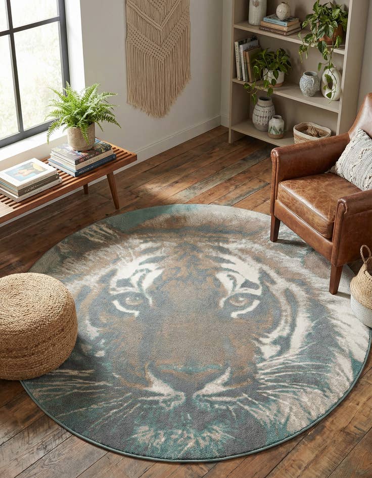 Detail image of 7' 10 x 7' 10 Safari Round Rug