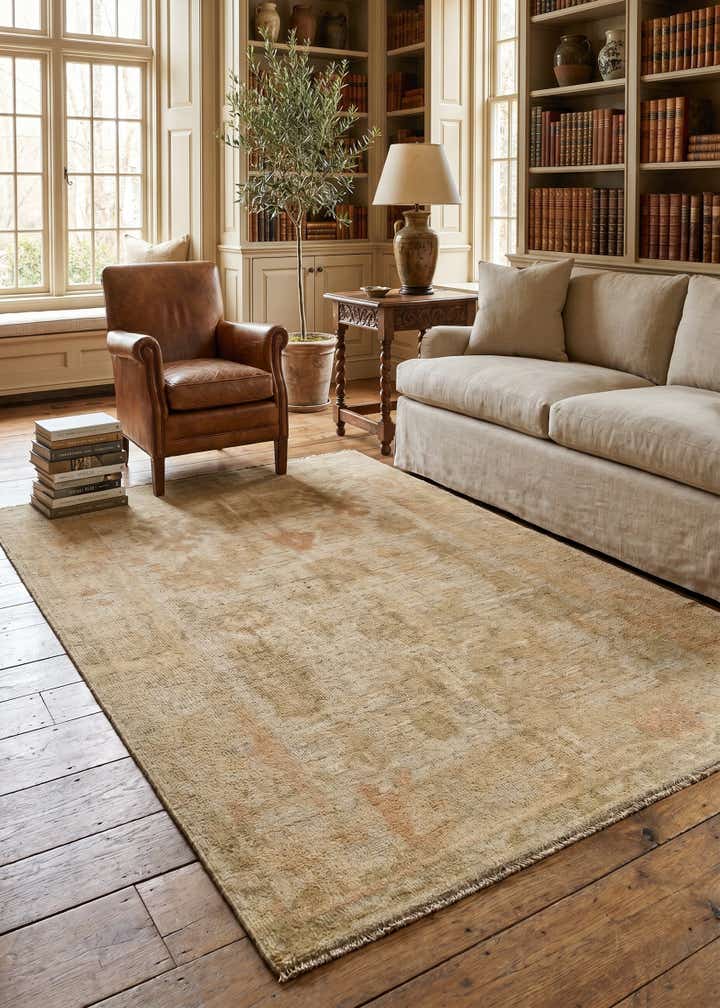 5' x 7' 5 Hand Knotted Oushak Wool Rug