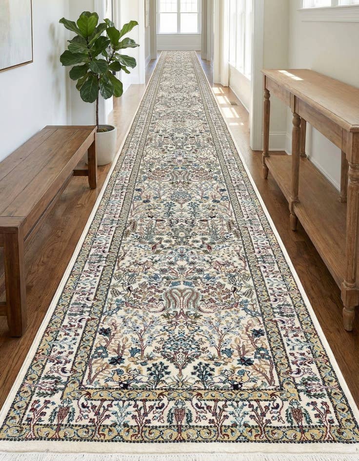 Detail image of 3' x 13' Nain Design Runner Rug