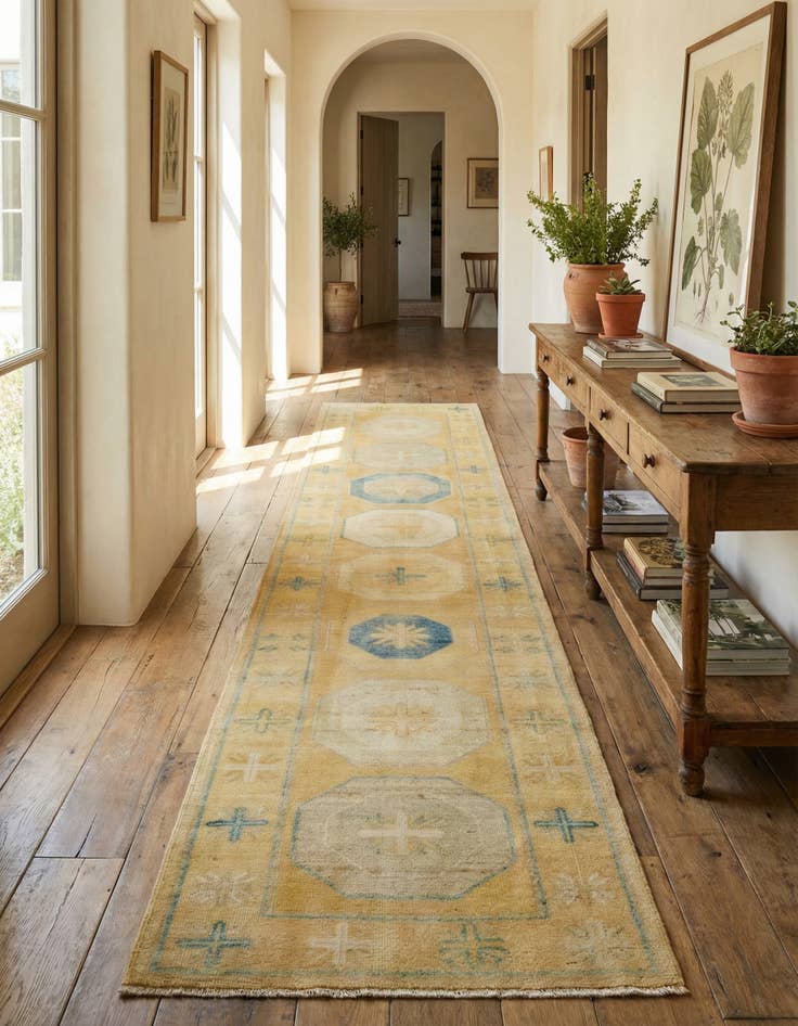 Detail image of 2' 9 x 12' 5 Hand Knotted Oushak Wool Runner Rug