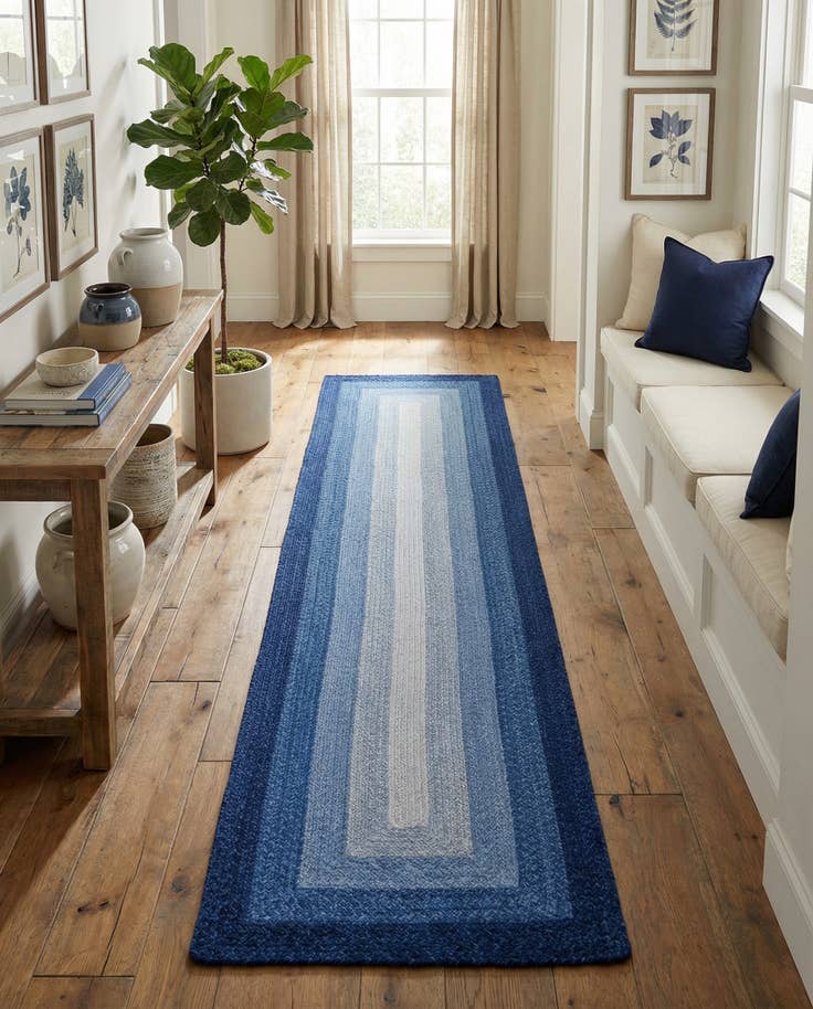 Detail image of 2' 7 x 12' Handmade Hand Braided Wool Runner Rug