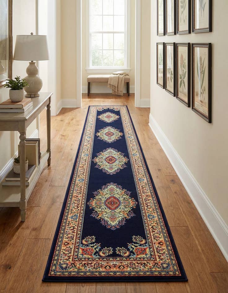 Detail image of 3' x 16' 5 Mashad Design Runner Rug