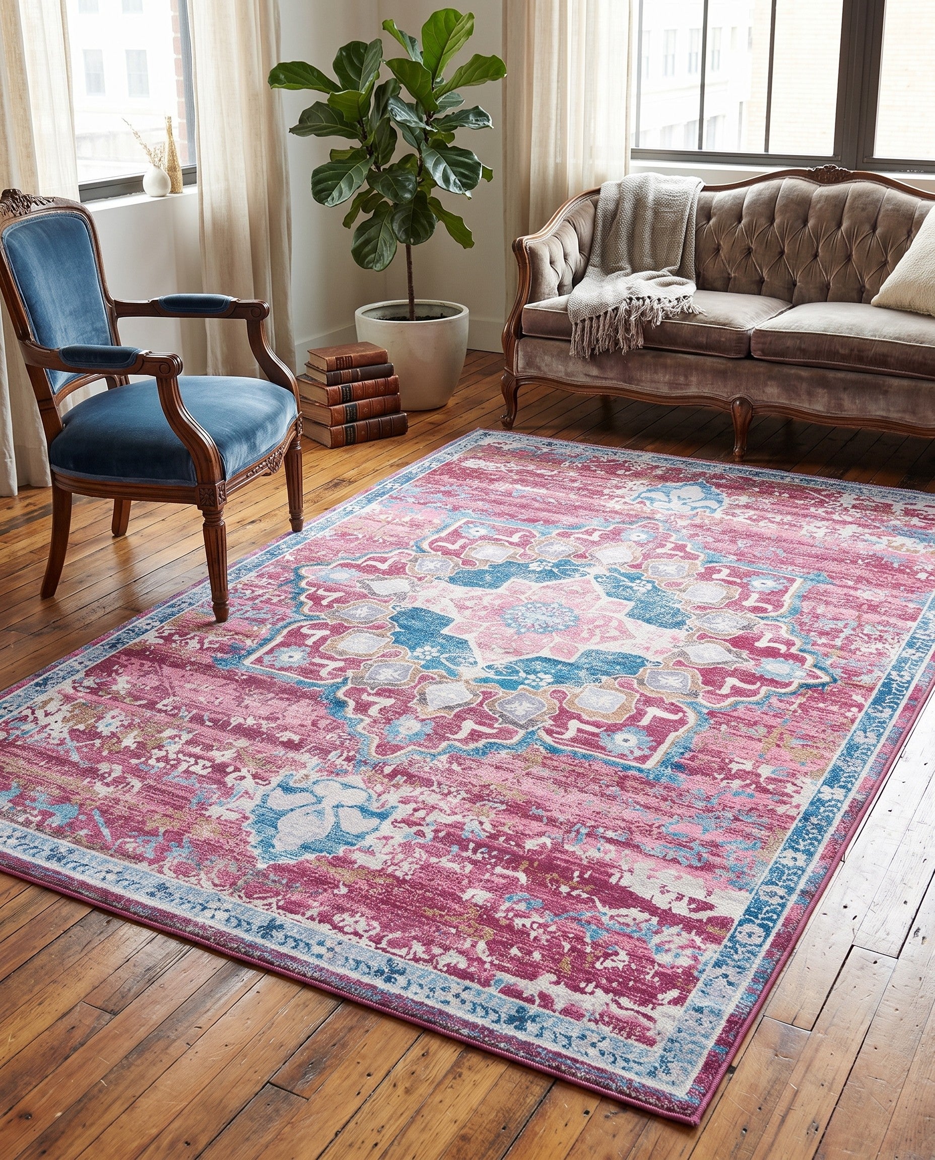 5' 3 x 8' Washable Francesca Rug