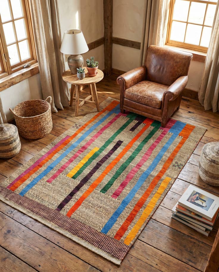 Detail image of 4' 4 x 6' 5 Hand Knotted Balouch Wool Rug