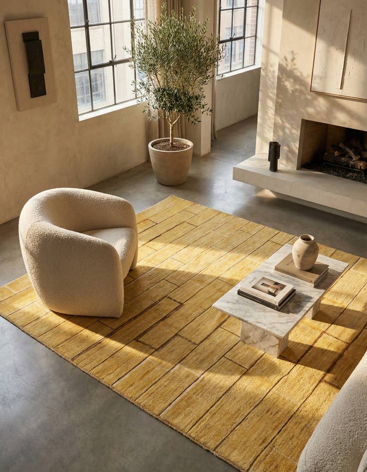 Detail image of 5' 1 x 6' 6 Juma Wool Rug