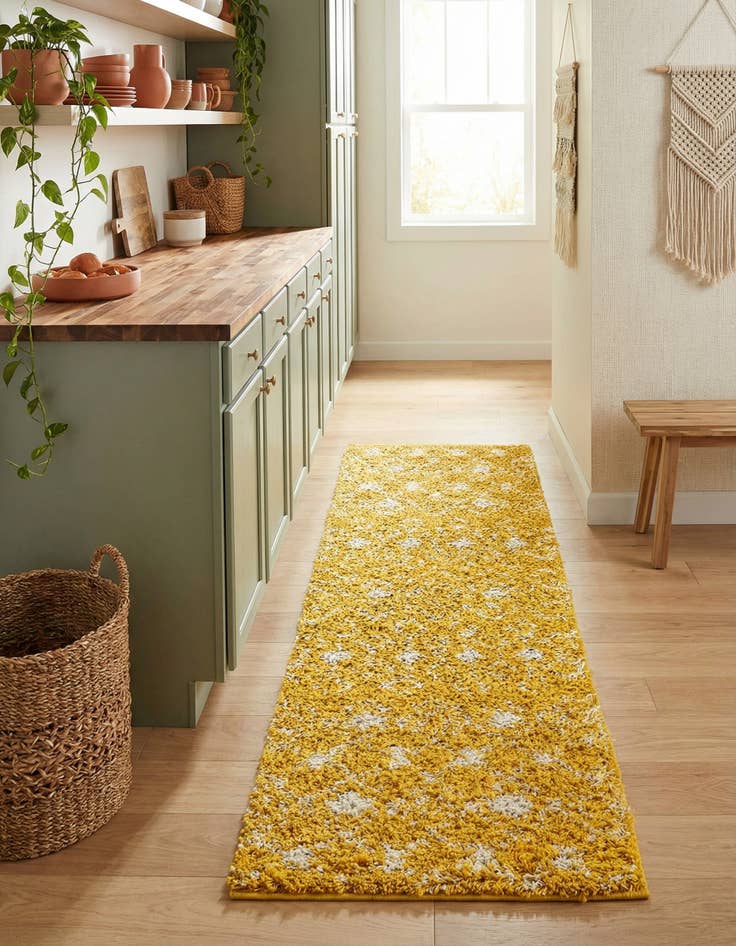 Detail image of 2' x 6' Moroccan Trellis Shag Runner Rug