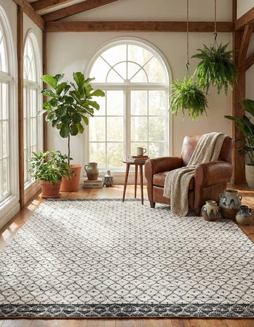 9' x 12' Hand Woven Chindi Trellis Rug