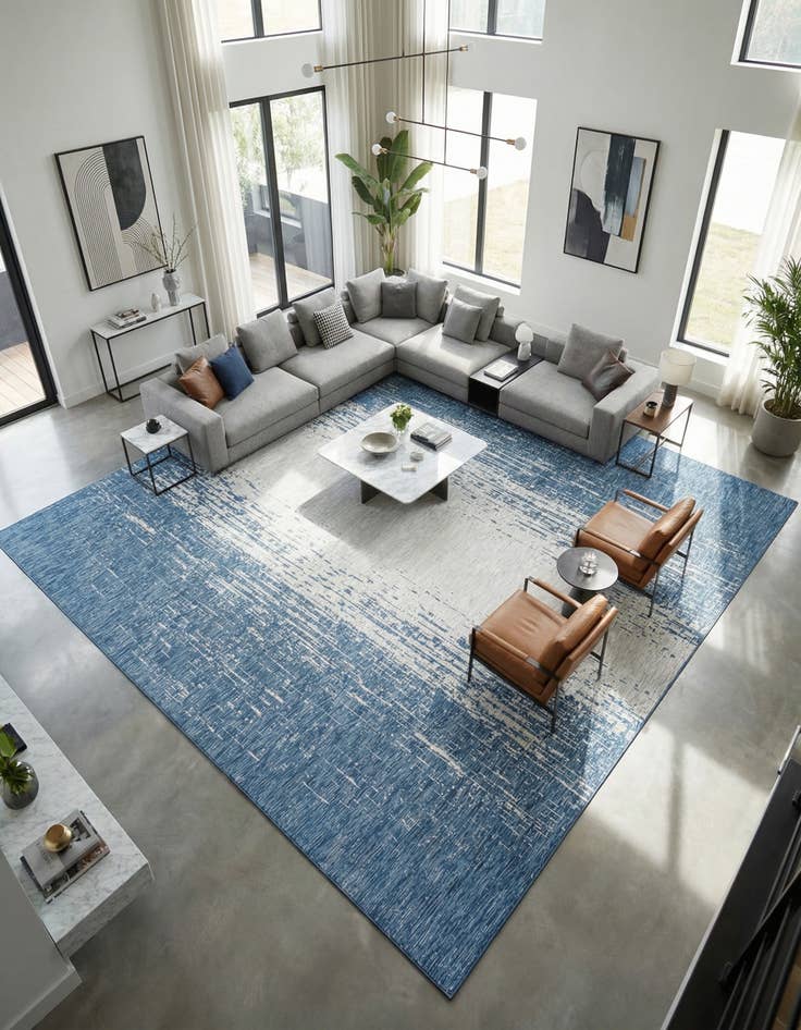 Detail image of 13' x 13' Washable Modern Indoor / Outdoor Square Rug