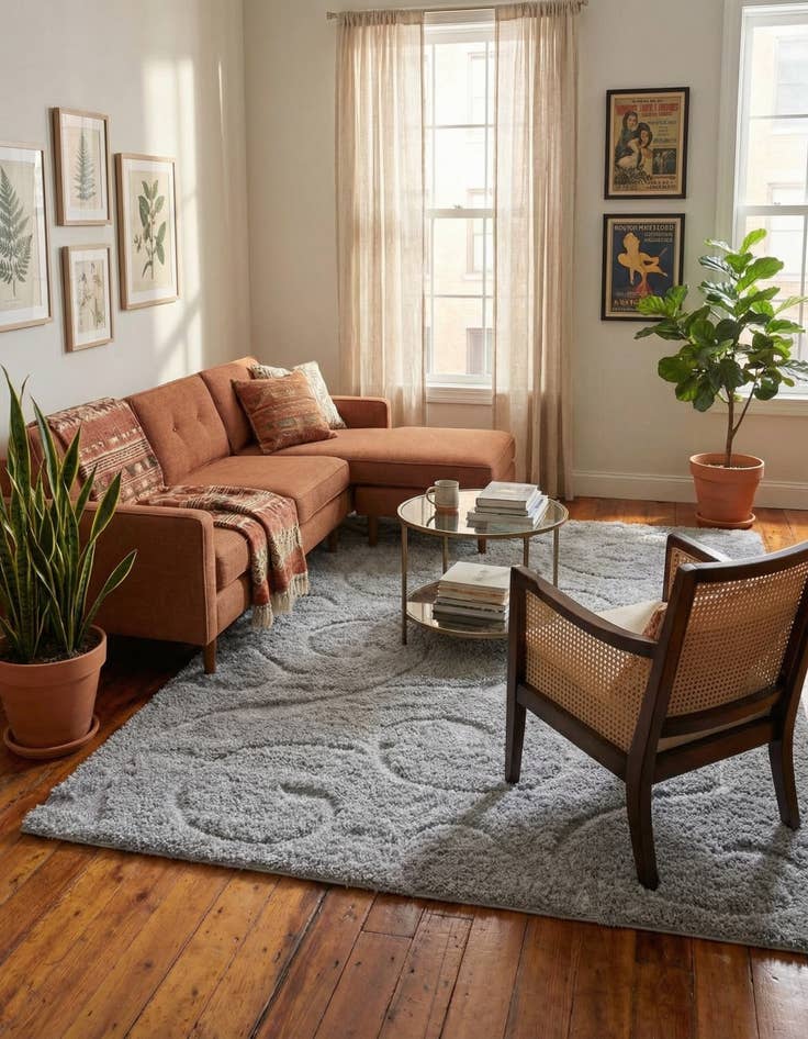 Detail image of 5' x 8' Botanical Shag Rug