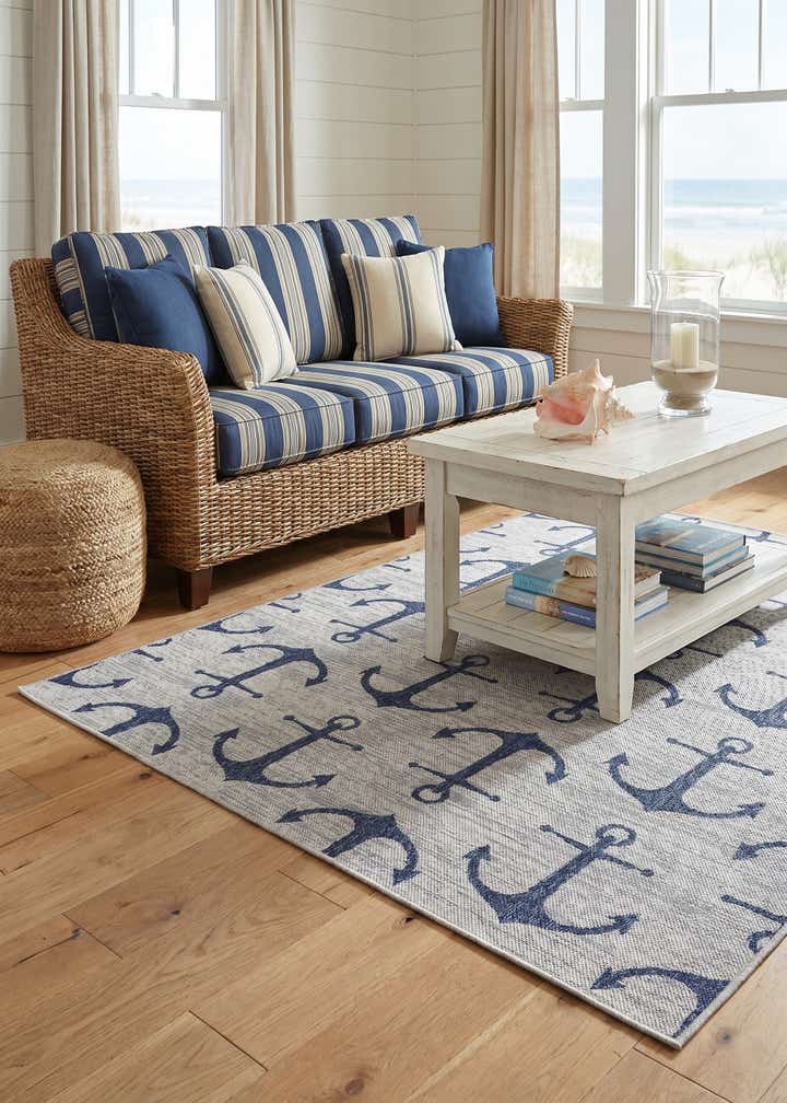 5' 3 x 7' Easy-Clean Coastal Indoor / Outdoor Rug
