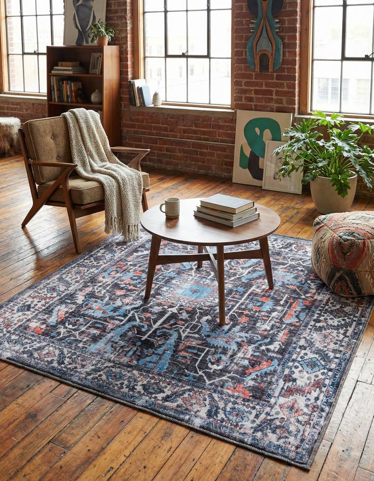 Detail image of 5' 3 x 5' 3  Washable Mangata Square Rug