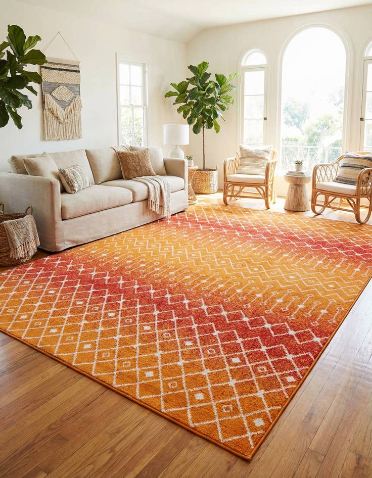 Detail image of 10' x 13' Moroccan Trellis Rug