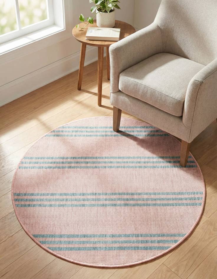 Detail image of 3' x 3'  Washable Jill Zarin Anguilla Indoor / Outdoor Round Rug
