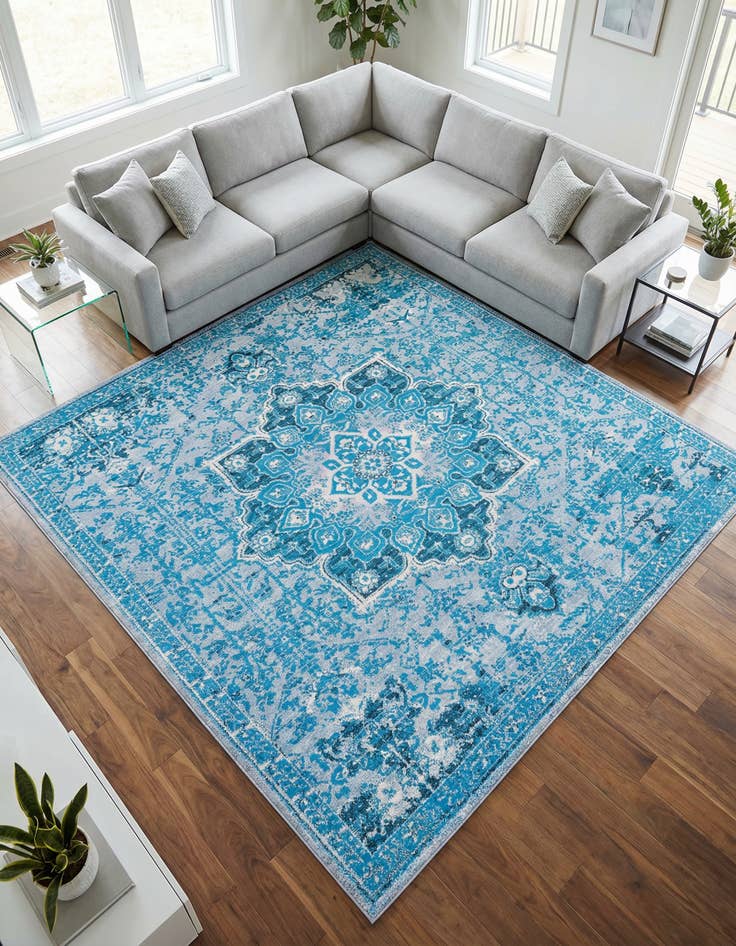 Detail image of 10' 6 x 10' 6 Washable Francesca Square Rug