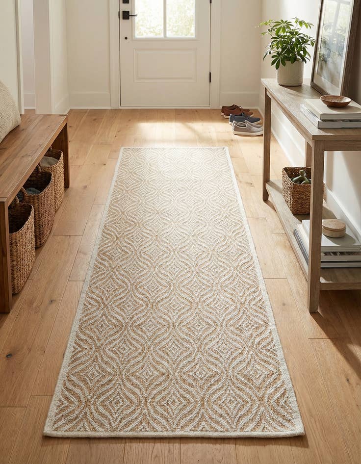 Detail image of 2' x 6' Easy-Clean Trellis Indoor / Outdoor Runner Rug