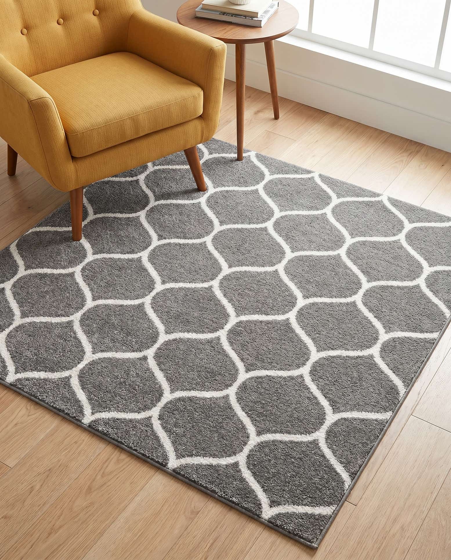 4' x 4' Lattice Frieze Square Rug