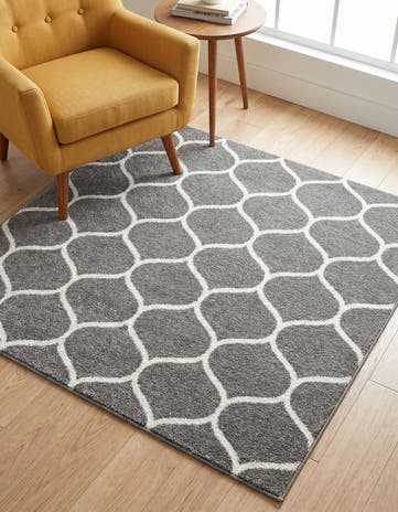 4' x 4' Lattice Frieze Square Rug