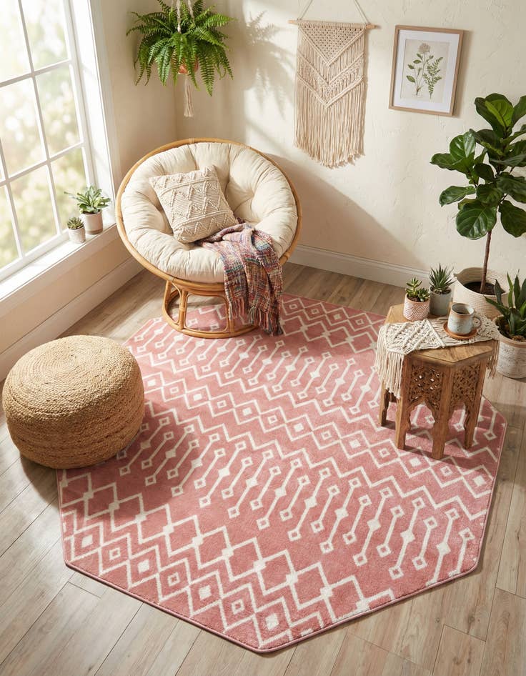 Detail image of 7' x 7' Bohemian Trellis Octagon Rug