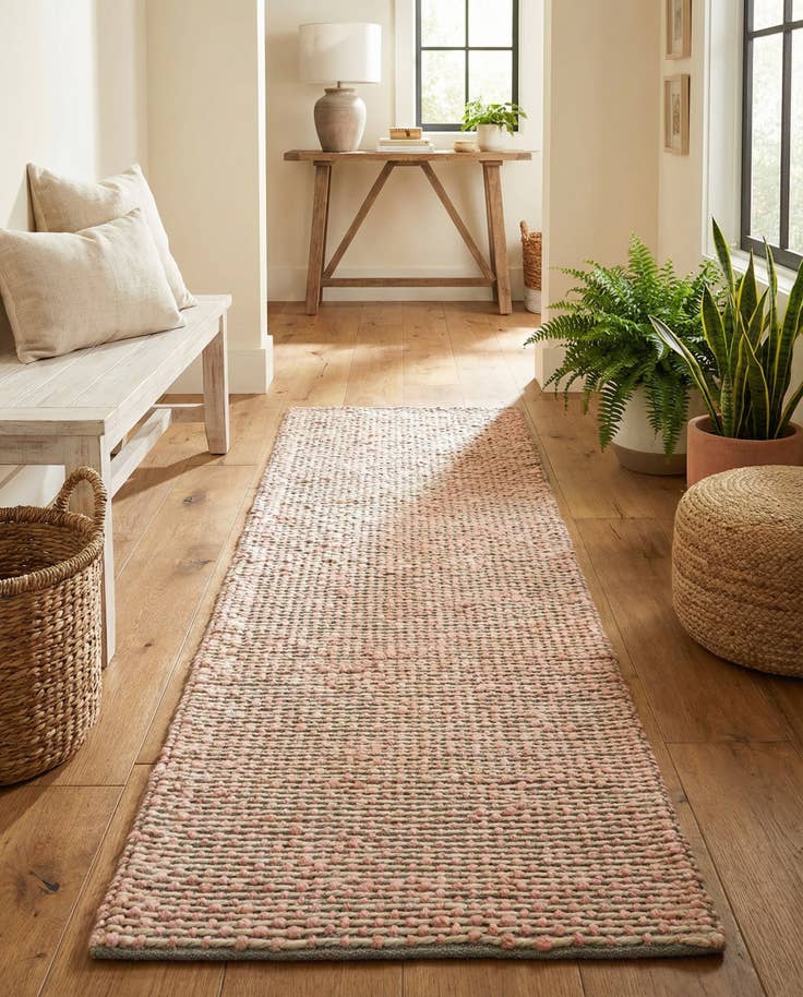 Detail image of 2' x 8' Hand Woven Seaside Pearl Jute Runner Rug