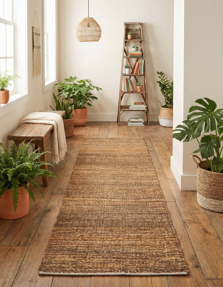 Detail image of 2' x 8'  Hand Woven Palm Beach Jute Runner Rug