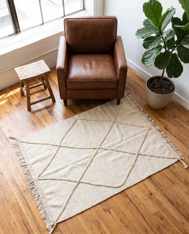 3' 5 x 4' 11 Hand Knotted Moroccan Wool Rug