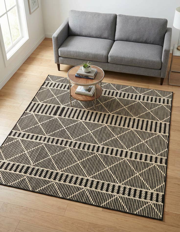 Detail image of 6' x 6'  Washable Trellis Indoor / Outdoor Square Rug