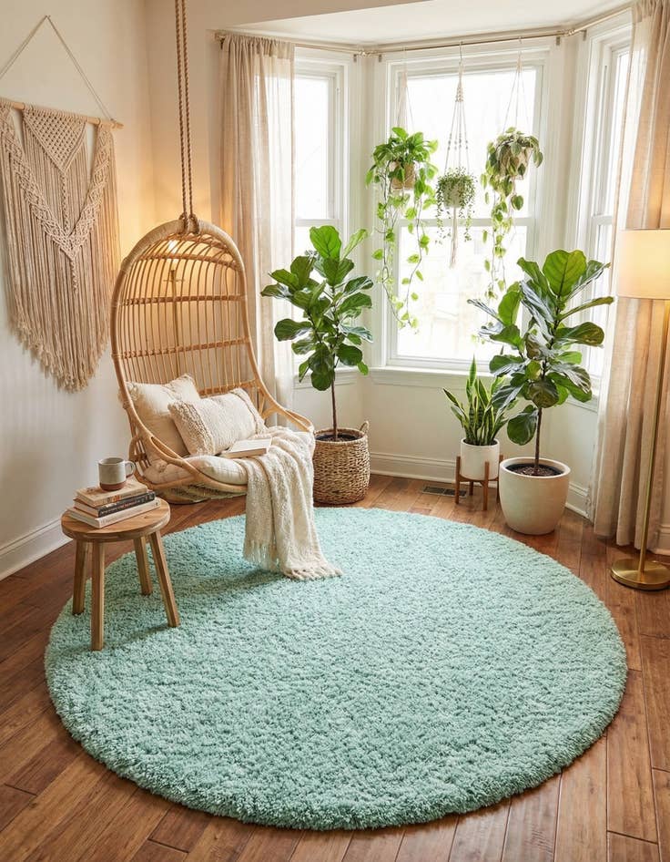 Detail image of 6' 7 x 6' 7 Infinity Shag Round Rug