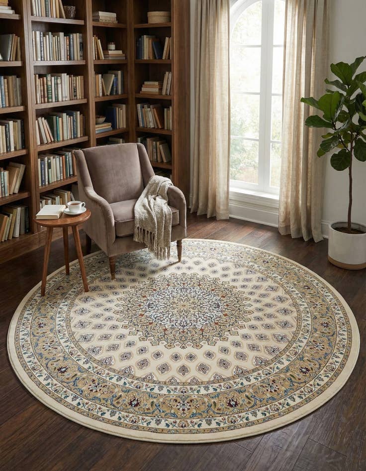Detail image of 10' x 10' Nain Design Round Rug