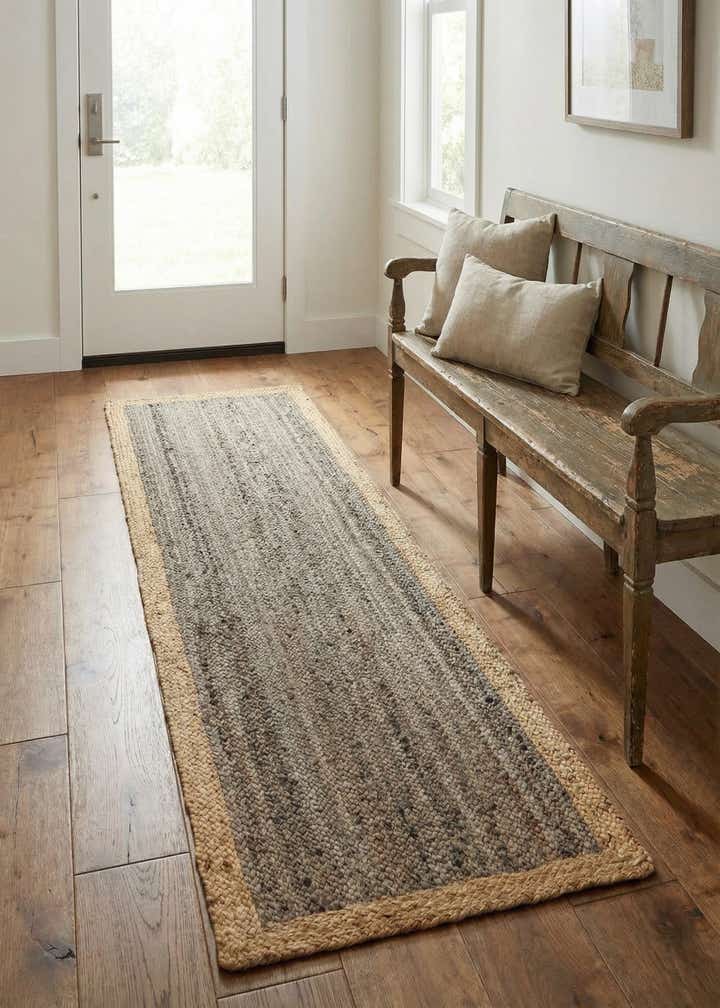 2' x 6' 1 Handmade Braided Jute Runner Rug