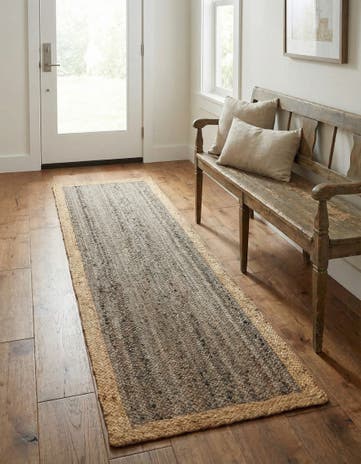 2' x 6' 1 Handmade Braided Jute Runner Rug
