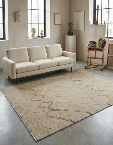 6' 6 x 7' 9 Hand Knotted Darya Wool Square Rug