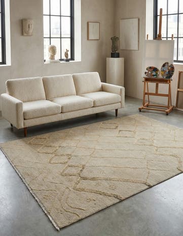 6' 6 x 7' 9 Hand Knotted Darya Wool Square Rug