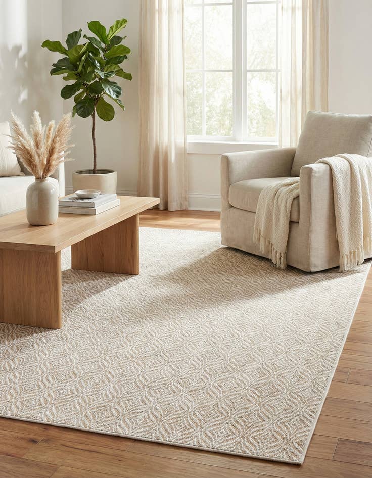 Detail image of 5' 3 x 8'  Washable Trellis Indoor / Outdoor Rug