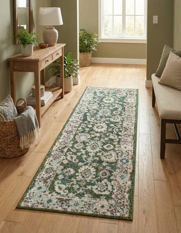 Green Madeline Runner Rug