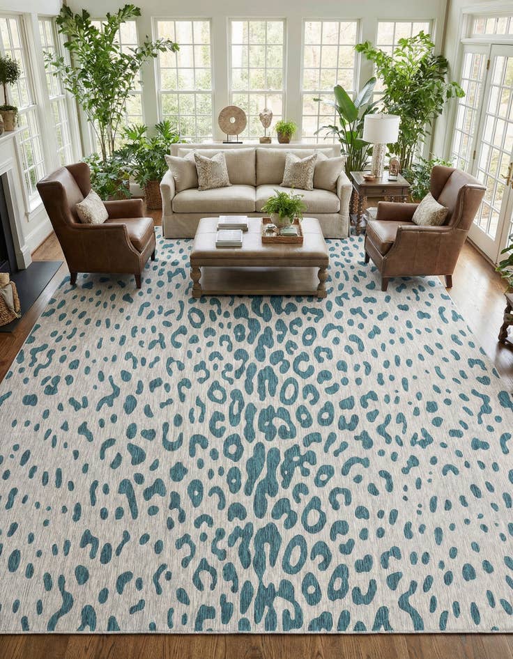 Detail image of 13' x 13' Easy-Clean Safari Indoor / Outdoor Square Rug