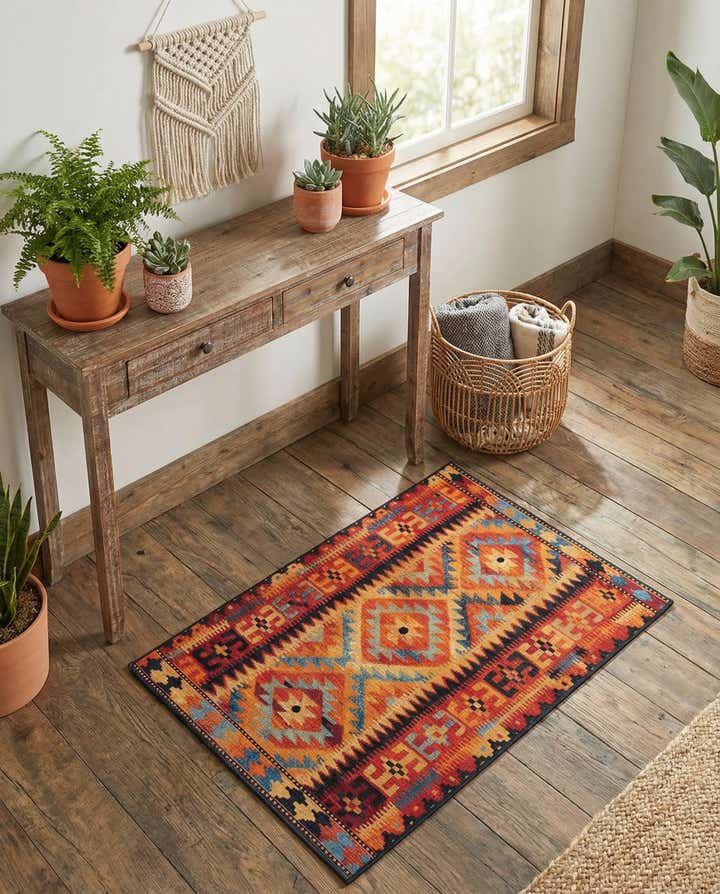 2' x 3' Easy-Clean Tribal Indoor / Outdoor Rug