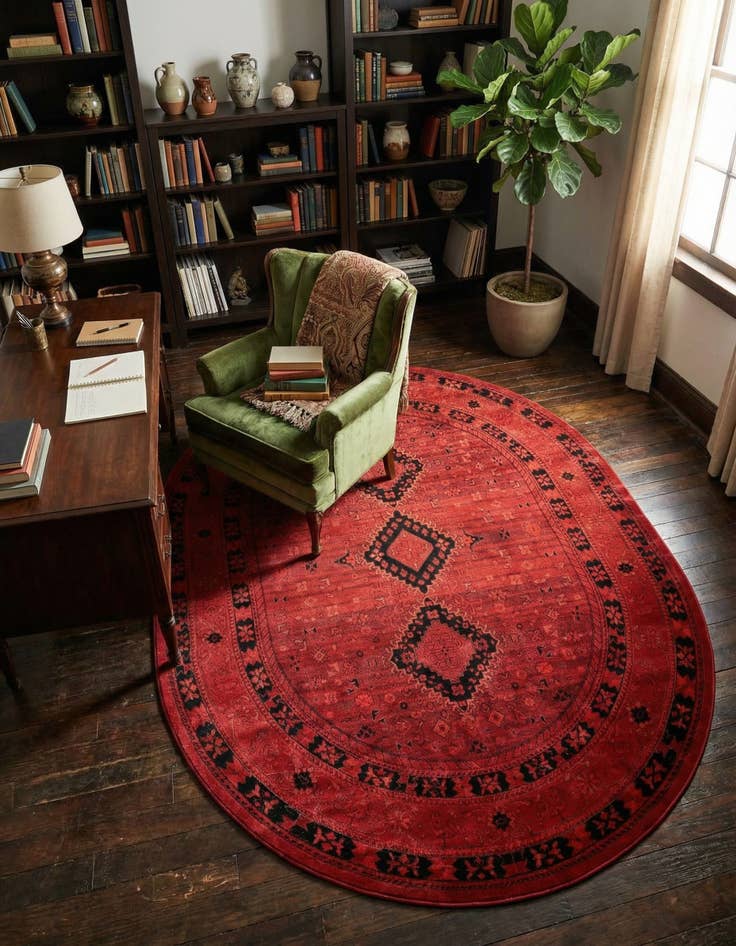 Detail image of 7' 10 x 10' Bokhara Oval Rug