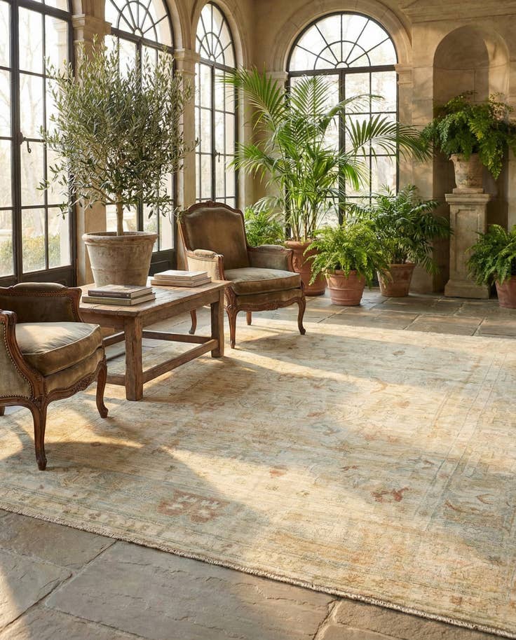 Detail image of 8' x 9' 10 Hand Knotted Oushak Wool Rug