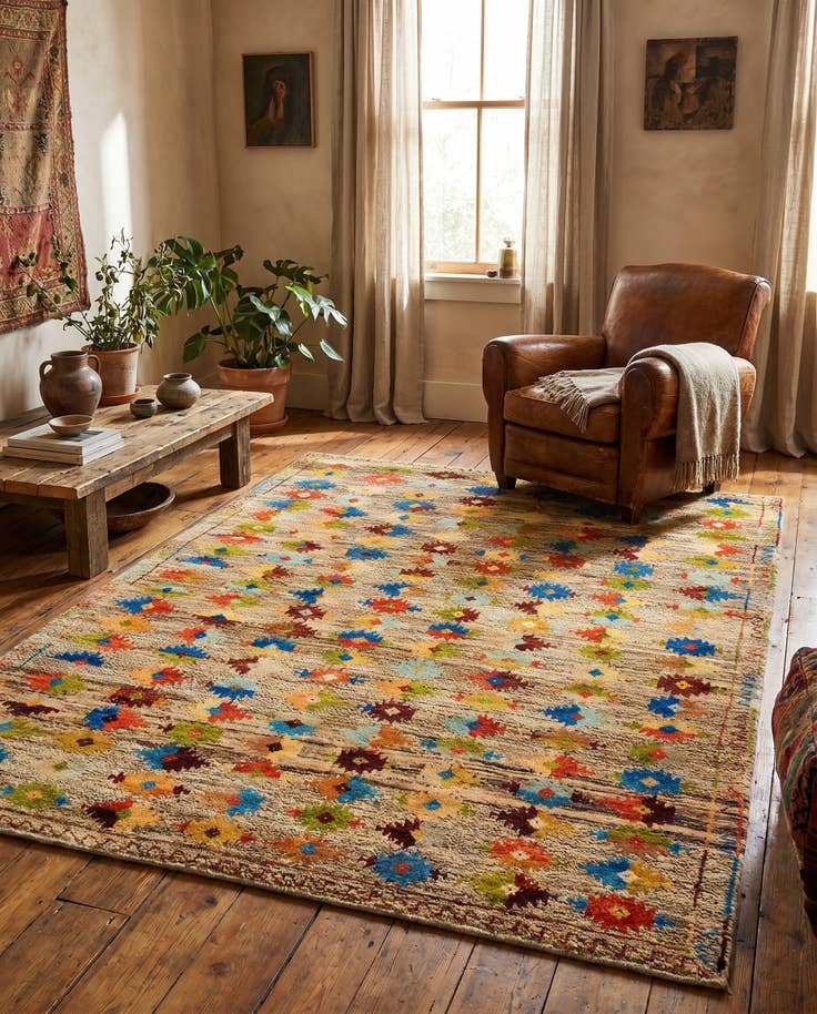 Detail image of 5' 8 x 7' 5 Hand Knotted Balouch Wool Rug