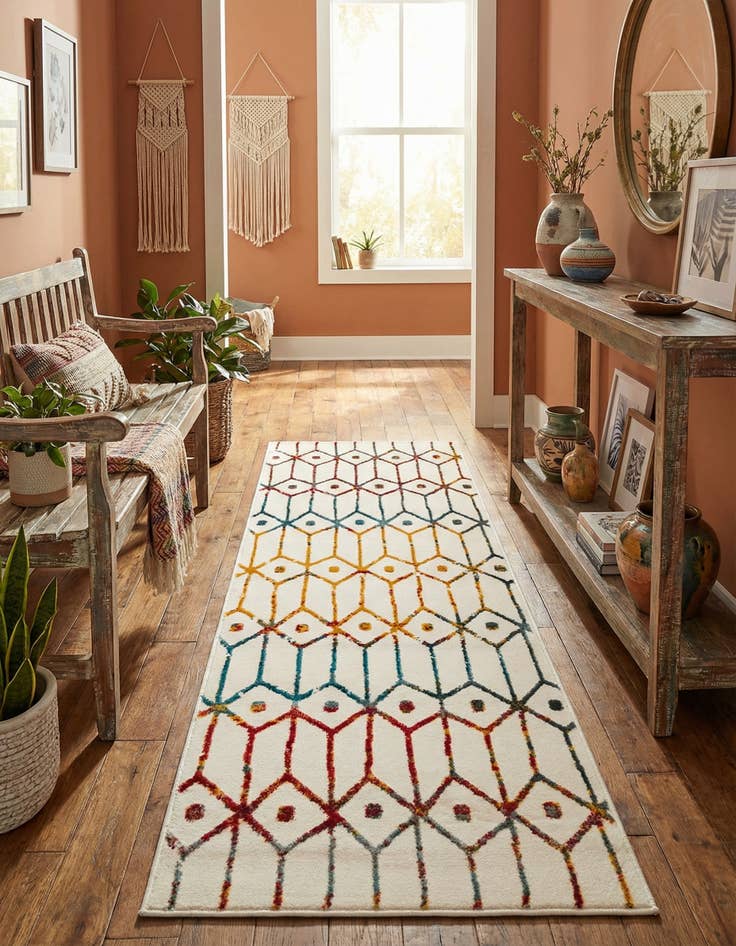 Detail image of 2' x 6' Lattice Trellis Runner Rug