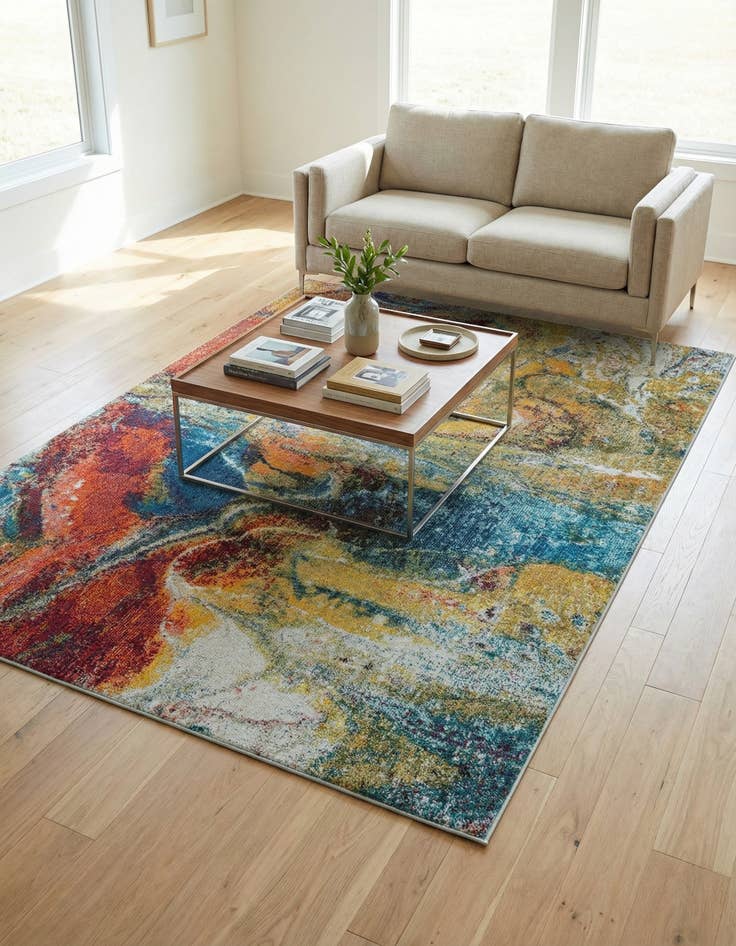 Detail image of 5' 3 x 8'  Washable Haerfest Rug