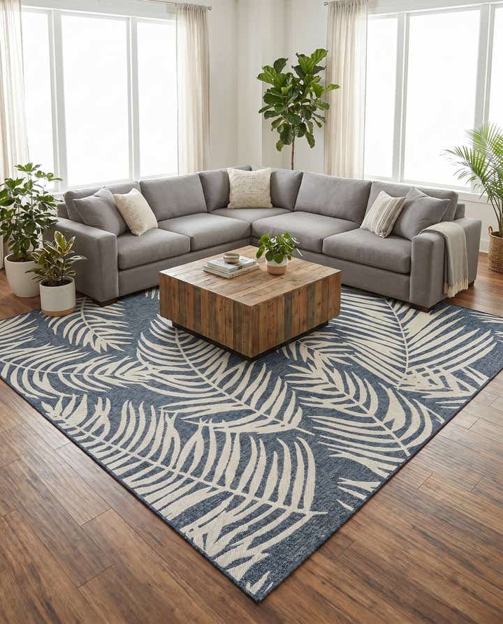 10' x 10' Easy-Clean Botanical Indoor / Outdoor Square Rug