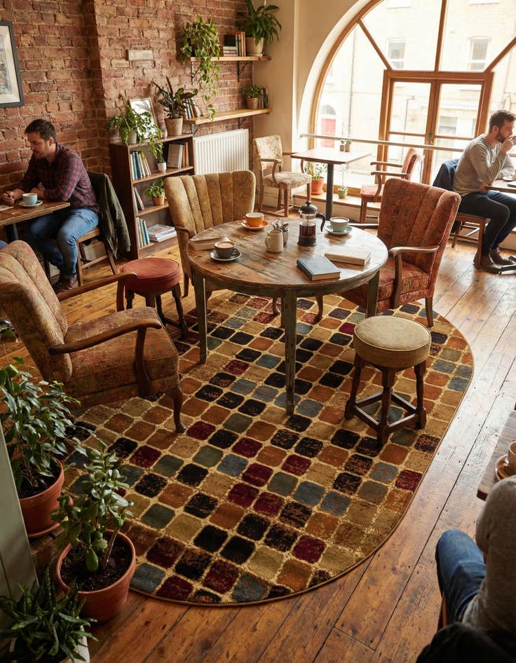 Detail image of 5' 3 x 8' Cafe Oval Rug